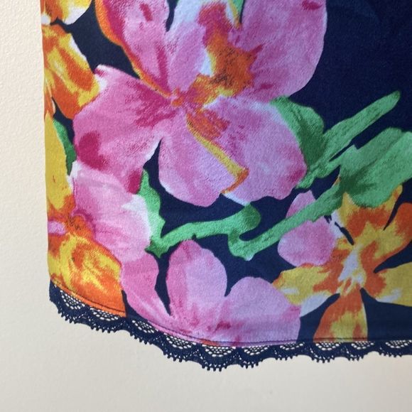 Ralph Lauren Satin Slip Floral Print Sz M - Picture 4 of 7